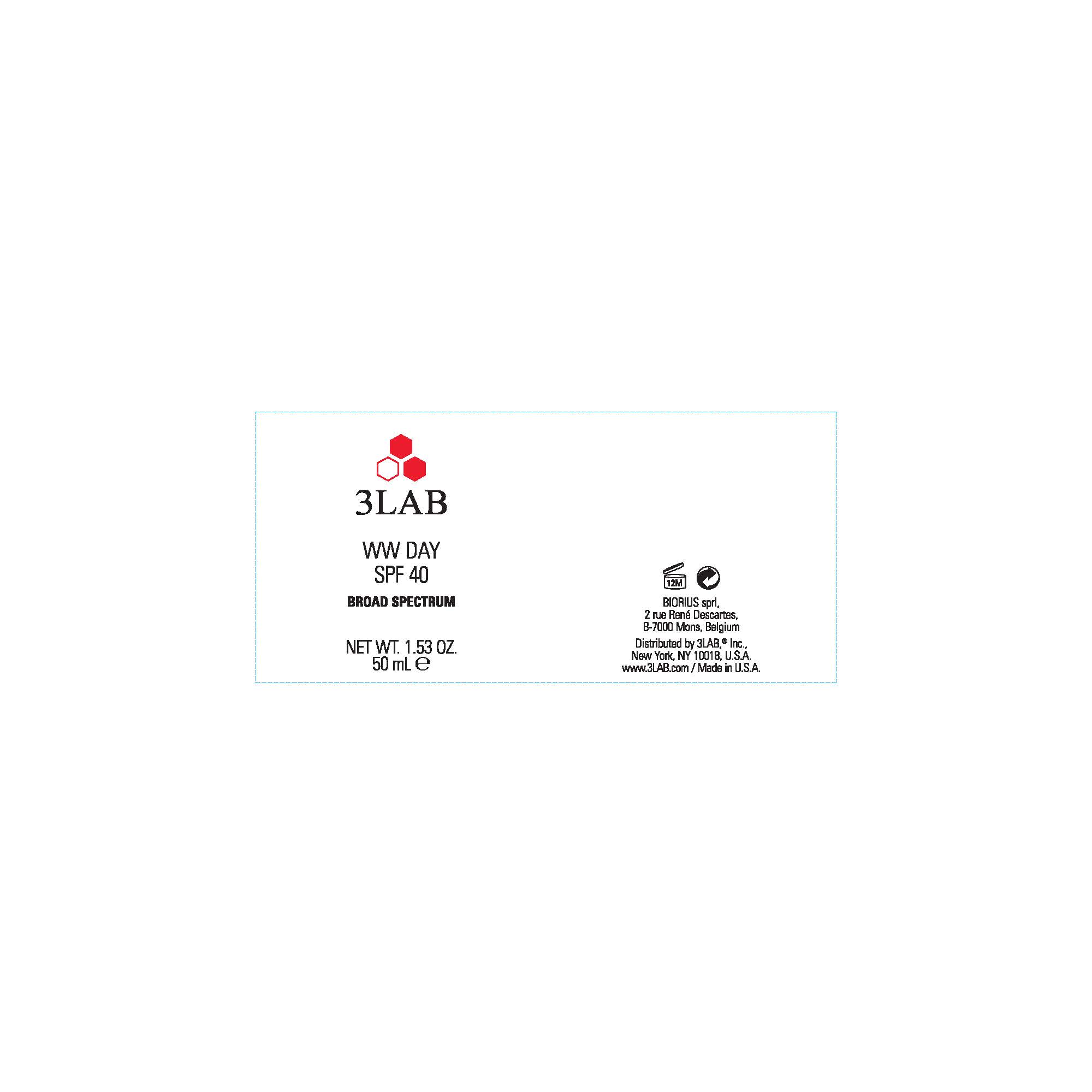 3lab Ww Day Spf40 Broad Spectrum